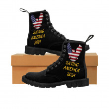  "Saving America" Men's Canvas Boots (Black)