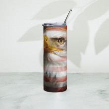 "US Flag and Bald Eagle" Stainless steel tumbler