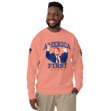 "Trump, America First" Cotton Heritage M2480 Unisex Premium Sweatshirt